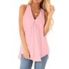 2024 Amazon e ebay verão nova bainha solta sem mangas cor sólida top feminino chiffon camisa