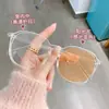 Novos óculos de grau que mudam de cor para mulheres, estilo trendy de influencer, armação grande, mesmo estilo do TikTok, efeito emagrecedor para rostos grandes