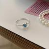 Anillo de Amor Simple para Mujer Estilo Coreano Moda Sentido del Diseño Ins Plata S925 Corazón de Durazno Anillo Abierto para Dedo Dulce Genial Anillo para Dedo de Comida