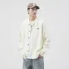 Suéter retrô pesado estilo americano, cardigã casual masculino outono/inverno, suéter de tricô moderno estilo japonês de corte solto para homens