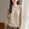 Camiseta básica holgada, nuevo estilo primavera y otoño, capa interior casual de manga larga, suéter de punto con diamantes de imitación transfronterizo para mujer, fino de cuello redondo, adelgazante