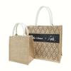 Bolsas Tote de Tecido de Juta Laminado Personalizadas com Logo, Sacolas de Linho Não Impressas para Presente e Publicidade, Venda por Atacado de Grande Capacidade