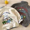 Sudadera Infantil Estilo Otoño/Invierno 2026 Polo para Niños con Forro Polar Polar de Doble Cara Estampado de Ilustración Capa Base Cálida Casual