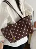 2026 Nuevo Bolso de Mano de Lino con Lunares de un Solo Hombro Bolso Boston Bolso Cruzado para el Trabajo Bolso Almohada Bolso Baguette de Lona para Mujer