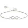 Kalemei Wish Aliexpress Exportación Nuevo Pulsera de Ojo de 8 Caracteres Blanca Bañada en Oro Lazo Diamante Pulsera para Mujer