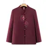 Abrigo de otoño de la abuela, moda de primavera y otoño para mujeres de mediana edad y mayores, tops elegantes para madres, ropa tradicional china para señoras mayores