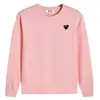 Play marca de moda bordado de corazón de amor corazón rojo algodón puro casual PIAY manga larga moda para parejas sudadera de cuello redondo