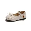 Zapatos Pequeños de Piel para Niñas con Lazo 2026 Otoño Nuevas Llegadas Zapatos Casuales para Bebés Niñas Niños Pequeños Dulces y Bebés Zapatos de Una Sola Pieza de Princesa