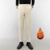 Pantalones Casuales de Pana Forrada Rectos Ajustados Estilo Elegante Ligero Otoño e Invierno Pantalones de Hombre Pantalones Pequeños Simples Pantalones Casuales de Aspecto Delgado para Hombre