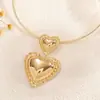 Moda Transfronteriza Europea y Americana Exagerados Pendientes y Collar de Metal con Doble Capa de Corazón Set de Joyería de Lujo Ligero Set de Dos Piezas