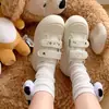 Zapatillas Blancas de Velcro para Mujer Primavera 2026 Nuevas Transpirables que Aumentan la Altura Suela Gruesa Versátiles Blancas Casuales Deportivas de Lona