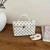 Bolso caja de lunares estilo coreano, un bolso de hombro, bandolera simple y elegante, versátil para el trabajo, y un bolso de mano cuadrado pequeño casual