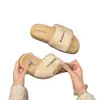 Chinelos de Pelúcia Planos para Mulheres, Uso Externo, Novos Chinelos Slip-On Versáteis Outono e Inverno 2026, Chinelos Estilosos Preguiçosos Estilo Birkenstock