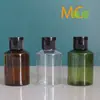 Botella de Plástico de Hombro Inclinado de 60 ml con Tapa de Mariposa, Botella de Muestra de PET, Botella Dosificadora para Cosméticos, Loción Champú, Botella Dosificadora de Agua