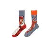 Calcetines de Moda Originales Asimétricos Estilo AB para Mujer Calcetines de Algodón de Verano Zhejiang Arte de Dibujos Animados Personalizado Calcetines de Algodón de Tubo Medio para Hombres y Mujeres