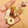 Llavero cinco emperadores calabaza de dinero ábaco Torre Wenchang bolsa de dinero marca Buda recogedor cuchara de oreja colgante de llave punto escénico artículo pequeño