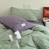 Conjunto de Quatro Peças Minimalista Retro Estilo Dopamina Algodão Puro Algodão Lavado Estilo Japonês Capa de Edredom de Algodão Puro Jogo de Cama