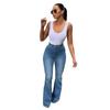 Pt7078 Amazon Transfronterizo Deseo Ropa Europea y Americana Elástica de Cintura Alta Pantalones de Mezclilla Eaby Pantalones de Campana Micro