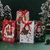 Bolsa de regalo navideña al por mayor, bolsa de regalo de mano, bolsa de embalaje para calcetines navideños, bolsa de dulces, bolsa de papel con lazo bonito