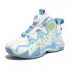 Zapatillas de baloncesto para niños primavera y verano nuevo estilo para niños uso práctico resistentes al desgaste antideslizantes de cuero y malla zapatillas deportivas para niños zapatos para niños comercio exterior