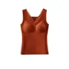 Ventas Directas de Fábrica Superventas Transfronterizo Ropa Interior Sin Costuras con Almohadillas en el Pecho Chaleco Cálido de Encaje Otoño Invierno para Mujer Top Capa Base