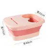 Tina plegable para pedicura para uso doméstico, fácil de guardar, para masaje y cuidado de la salud, adecuada para remojar pantorrillas, recipiente portátil y aislado para pies