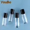 En Stock 30ml 50ml Botella de Vidrio Transparente Redonda Recta con Rodillo Botella para Aceite Esencial Botella Roll-On para Desodorante Botella Roll-On para Alivio del Dolor