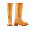 Aliexpress Comércio Exterior Transfronteiriço Novas Botas Femininas Estilo Preppy em Jeans Europeu e Americano Botas de Cano Médio Tamanho Grande 40-46