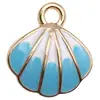 Colgante de concha de sirena de dibujos animados oceánicos transfronterizos, aleación, goteo de aceite, accesorios DIY, materiales para hacer llaveros, pulseras