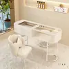 Mesa de Manicura Estilo Crema Blanca Japonesa Económica Vidrio Individual Juego Completo Lujo Sencillo Mesa de Manicura Salón de Uñas