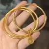 Pulsera Sansheng III Oro Imitación para Mujer Color Oro Imitación Carácter Fu Pulsera Fina Simple