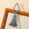 Anillo Hebilla de Hilo de Algodón Estilo Tibetano Colorido Llavero Hecho a Mano DIY Colgante de Borla para Abanico Plegable Hanfu