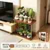 Estante para flores, estante de almacenamiento, soporte de plantas de balcón de varias capas, estante de almacenamiento de arte de hierro de acero inoxidable de pie para sala de estar