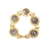 Juego de Monedas Vintage Estilo Francés con un Toque Elegante y Sofisticado, Incluyendo un Collar, Pulsera, Pendientes y Anillo de Monedas de Oro Vintage