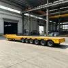 Exportação 4/5/6 eixos hidráulico dobrável pescoço de ganso lowbed semirreboque 100 toneladas máquinas pesadas transporte de itens grandes reboque