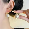 Aretes de Perla para Mujer con un Toque de Alta Gama, Nuevo Estilo Popular 2026, Lujo Ligero, Versátil, Zapatos de Tacón Alto, Aretes de Botón, Accesorios para Orejas, Ganchos para Orejas