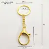 Conjunto de Três Peças de Chaveiro com Fecho Lagosta Dourado Eletrodepositado em Metal com Pingente de Corrente Acessórios para Joias DIY