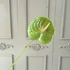 Flor Artificial Anthurium Vermelho de Filme 3D com Haste Única e Toque Realista para Decoração de Cena de Casamento, Decoração de Casa e Arranjos Florais