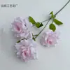 Rosa Artificial con 3 Cabezas, Rosa de Diamante para Arreglo Floral de Salón de Bodas, Rosa de Borde Enrollado para Decoración del Hogar, Flores Artificiales al por Mayor