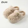 Puxi Pantuflas de Algodón Peluche Estilo Lujo Ligero para Mujer Nuevas Otoño/Invierno Suela Gruesa con Felpa Caliente Suela Suave Pantuflas de Felpa para Interior del Hogar