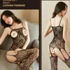 Lingerie Sexy Pijamas Sexy Meias de Seda Provocantes Roupa Apaixonada Uniforme Tentadoras Gotas de Sangue Meias-calças de Rede Femininas