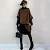 Casaco Solto Estilo Japonês à Pronta Entrega para Mulheres, Novo Modelo Início da Primavera 2026, Design de Nicho, Casaco de Lã Irregular