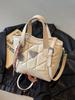 Bolsa balde de mão de linha bordada Lingge 2025 nova bolsa de ombro estilo ocidental que combina com tudo bolsa mensageiro popular de ponta para comércio exterior