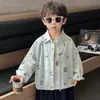 Camisa Rayada para Niños Otoño 2026 Estilo Nuevo Niños Primavera y Otoño Camisa de Manga Larga de Dibujos Animados Top Casual para Bebé Niño