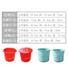 Cubos de agua de plástico grandes y pequeños cubos de agua de mano domésticos rojos con tapa lavado de autos trapeado de ropa piso resistente a caídas para transportar agua no rompibles