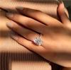 Anillo de compromiso con diseño de huevo de ganso y diamantes, chapado en oro blanco de 18 quilates, estilo europeo y americano, para Baojiali