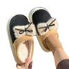 Novas Pantufas de Algodão com Laço de Pelúcia de Inverno da Fábrica Original para Mulheres, Uso Casual ao Ar Livre, Pantufas para Casa, Quentes e Confortáveis