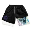 Europa y Estados Unidos Transfronterizos Impresión Digital 3D Pantalones de Fitness de Doble Capa para Adultos Amazon AliExpress Calientes Pantalones Cortos Casuales