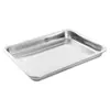 Plato Grueso para Pescado de Acero Inoxidable Grado Alimenticio 304, Plato para Barbacoa Casero, Plato Cuadrado Comercial, Bandeja Cuadrada, Plato para Arroz al Vapor