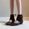 Botines casual retro de nicho para mujer 2026, nuevos, elegantes y cómodos, con cremallera trasera, diseño hueco y tacón bajo, estilo western